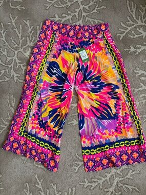 Lilly Pulitzer Women’s cropped Multicolor Printed Palazzo Pants - vibrant tiedye